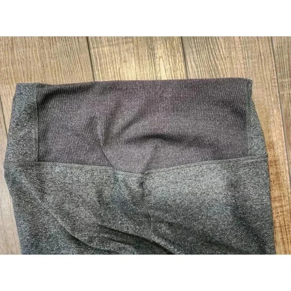 Nike Dri-fit Leggings Women's Size Medium Gray Ribbed Back - Picture 3 of 7